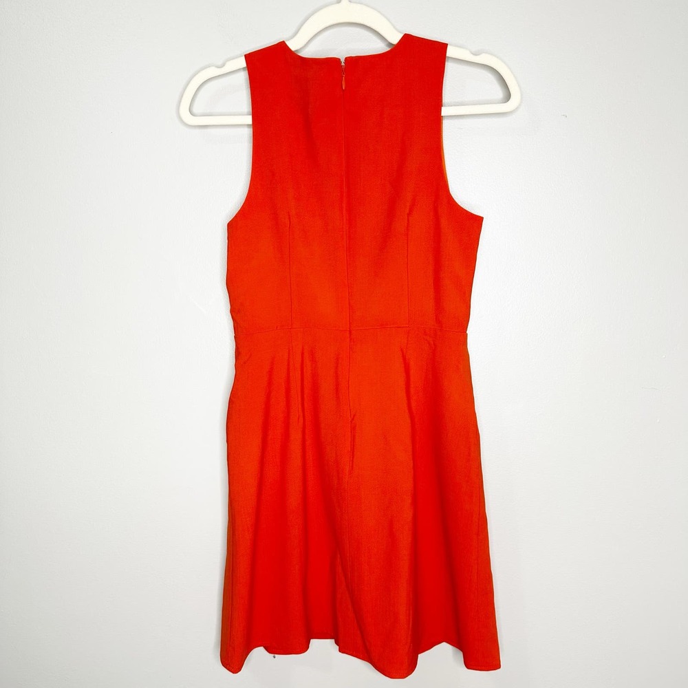 J. Crew Womens Dress Pleated Mini Italian Bi-Stretch Wool Blend Orange Size 0 - Picture 10 of 16